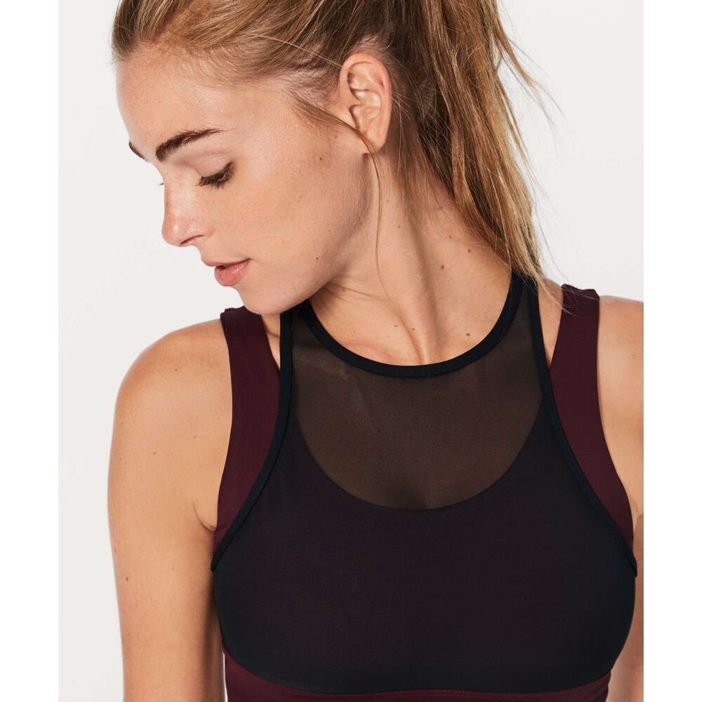 NWOT Lululemon Double Tap II Mesh Strappy Sports Bra Size 8 Deep Ruby
